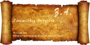 Zavaczky Arnold névjegykártya