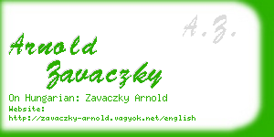 arnold zavaczky business card